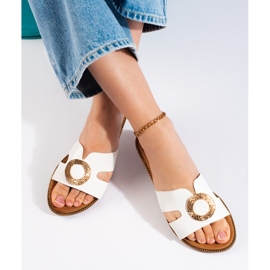 Chanclas planas mujer blancas blanco 2