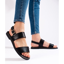 Sandalias planas mujer negras negro 3