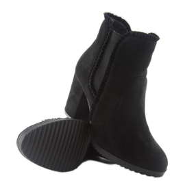 Botines tacón con volante m269p Negro 4