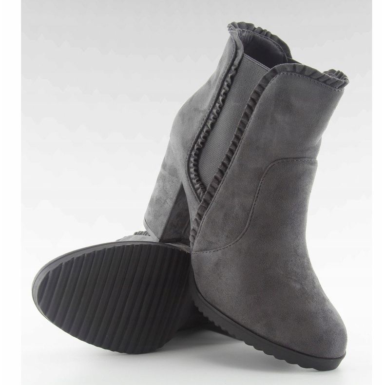 Botas de tacón con volante m269p Gris 2 Botas de tacón con volante m269p Gris 2