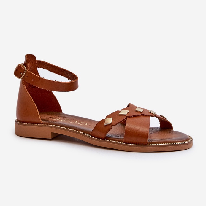 Zazoo 40378 Sandalias Planas Mujer Piel, Marrón 2