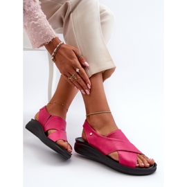 Zazoo 40392 Sandalias Mujer Piel Fucsia rosado 1