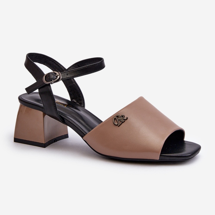 Vinceza Sandalias Elegantes de Mujer en Piel Ecológica con Tacon, Beige Vattima 1