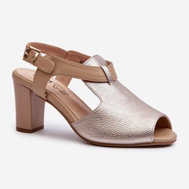 Jezzi Sandalias De Tacón Alto Para Mujer Confeccionadas En Piel Ecológica, Dorado Queenmarie 1