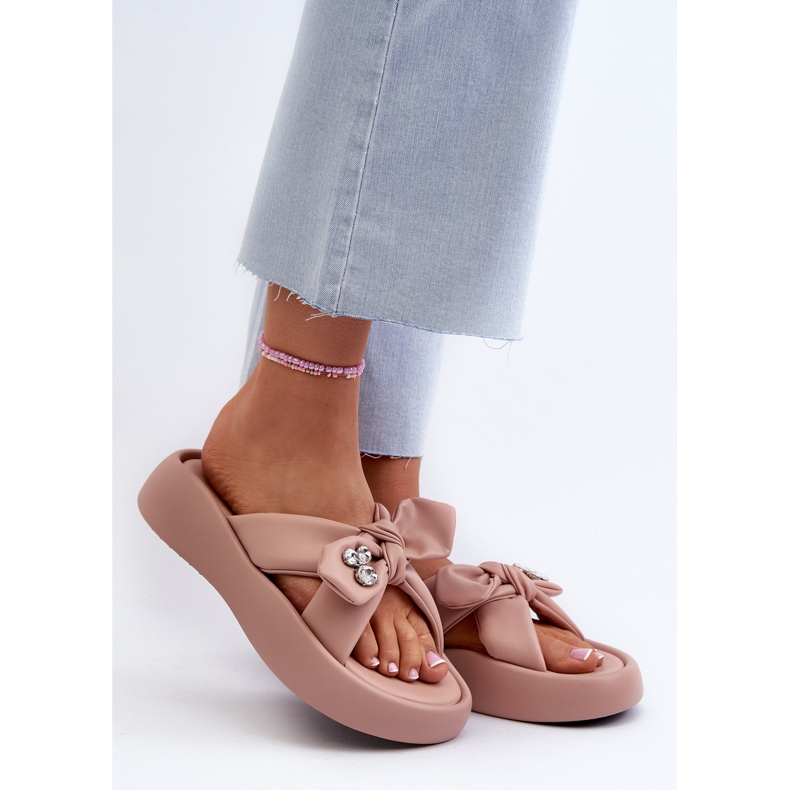 Chanclas de Mujer de Piel con Plataforma Rosa GOE NN2N4109 2