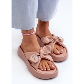 Chanclas de Mujer de Piel con Plataforma Rosa GOE NN2N4109 rosado 5
