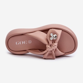 Chanclas de Mujer de Piel con Plataforma Rosa GOE NN2N4109 rosado 6