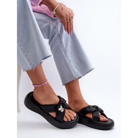Chanclas de Mujer de Piel con Plataforma Negra GOE NN2N4110 negro 10