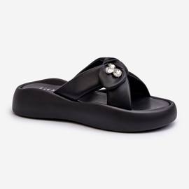 Chanclas de Mujer de Piel con Plataforma Negra GOE NN2N4110 negro 3
