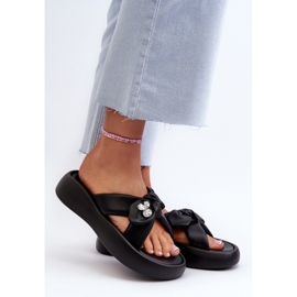 Chanclas de Mujer de Piel con Plataforma Negra GOE NN2N4110 negro 4