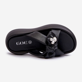 Chanclas de Mujer de Piel con Plataforma Negra GOE NN2N4110 negro 8