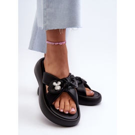 Chanclas de Mujer de Piel con Plataforma Negra GOE NN2N4110 negro 9