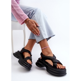 Sandalias Mujer Piel Suela Gruesa Negro GOE NN2N4106 1