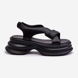 Sandalias Mujer Piel Suela Gruesa Negro GOE NN2N4106 6