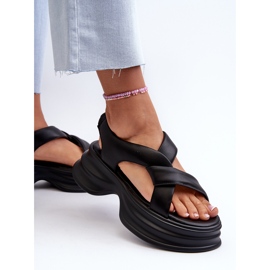 Sandalias Mujer Piel Suela Gruesa Negro GOE NN2N4106 8