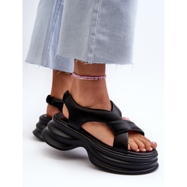 Sandalias Mujer Piel Suela Gruesa Negro GOE NN2N4106 10