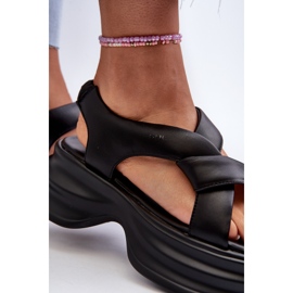 Sandalias Mujer Piel Suela Gruesa Negro GOE NN2N4106 11