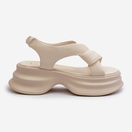 Sandalias Mujer Piel Con Suela Gruesa, Beige Claro GOE NN2N4105 4