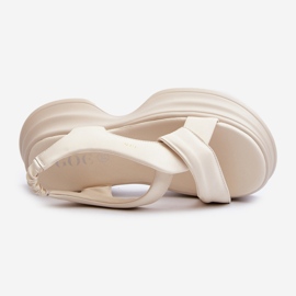 Sandalias Mujer Piel Con Suela Gruesa, Beige Claro GOE NN2N4105 7