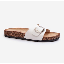 Chanclas de Mujer con Plataforma de Corcho y Hebilla, Moaxi Blanco 1 Chanclas de Mujer con Plataforma de Corcho y Hebilla, Moaxi Blanco 1