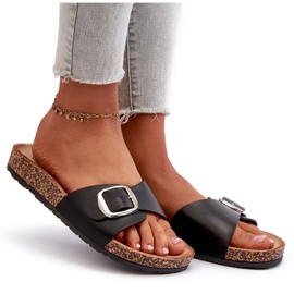 Chanclas de Mujer con Plataforma de Corcho y Hebilla, Moaxi Negro 8