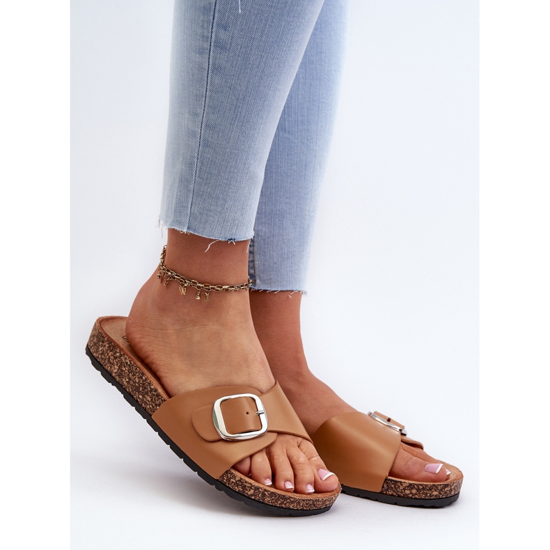Chanclas de Mujer con Plataforma de Corcho y Hebilla, Moaxi marrón 2 Chanclas de Mujer con Plataforma de Corcho y Hebilla, Moaxi marrón 2