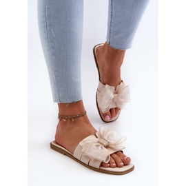 Chanclas Planas de Mujer con Lazo, Beige Balinda 4
