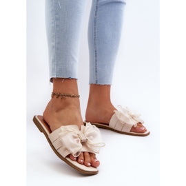 Chanclas Planas de Mujer con Lazo, Beige Balinda 3