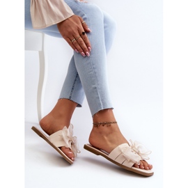 Chanclas Planas de Mujer con Lazo, Beige Balinda 6