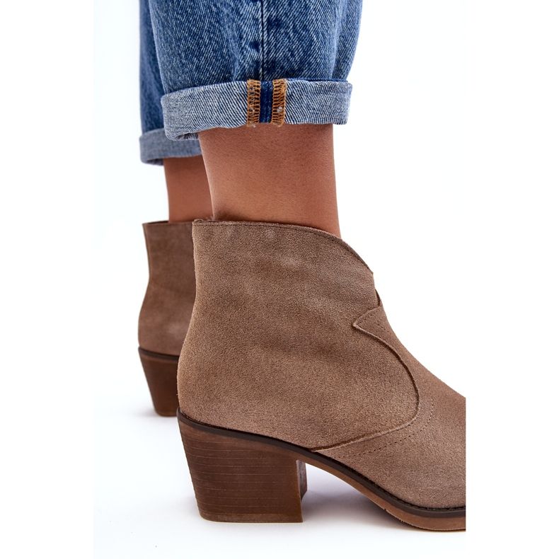 S.Barski Botas Cowboy Ante Con Cremallera D&amp;A SN622-29 Beige Oscuro 3