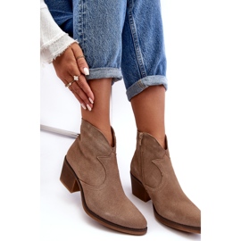 S.Barski Botas Cowboy Ante Con Cremallera D&amp;A SN622-29 Beige Oscuro 1
