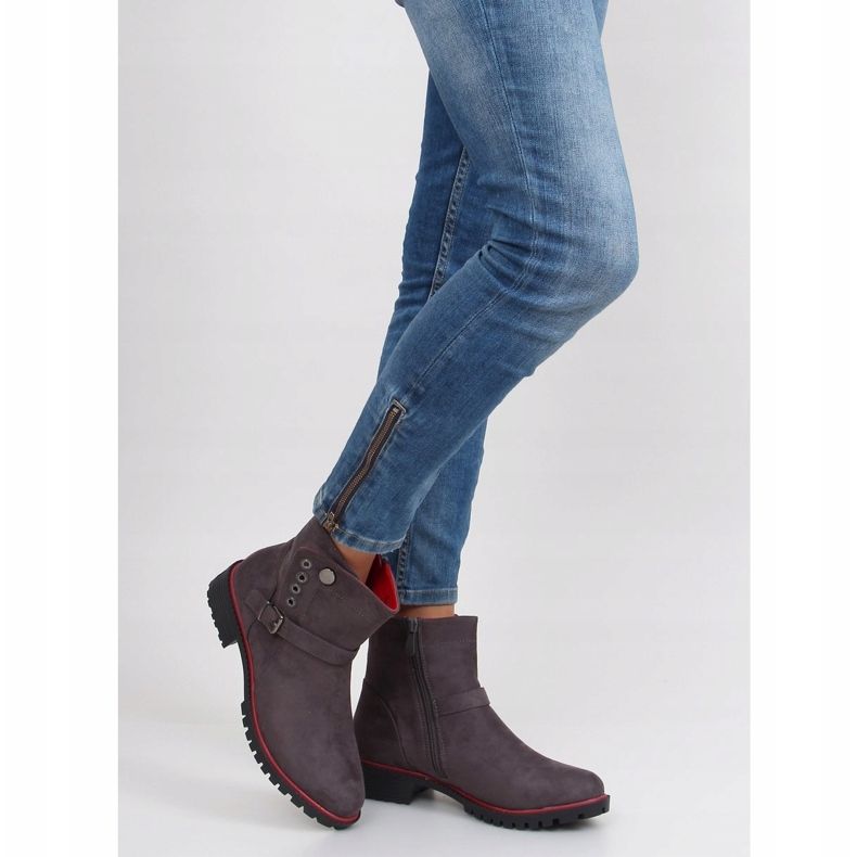 Botas Jodhpur con ribete r112p Gris 2 Botas Jodhpur con ribete r112p Gris 2