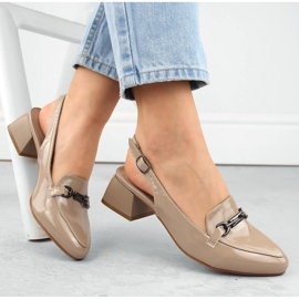 M. DASZYŃSKI Sandalias de charol de tacón alto para mujer, beige M.Daszyński MR23112-4 3