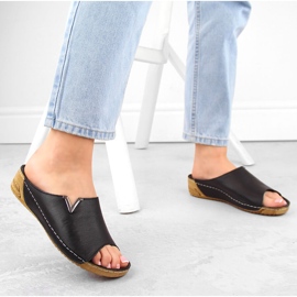 Chanclas mujer piel negra T.Sokolski L211 negro 5