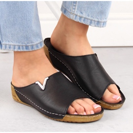 Chanclas mujer piel negra T.Sokolski L211 negro 6
