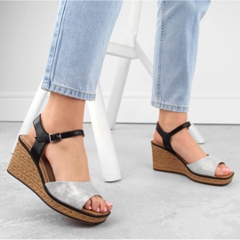 Sandalias cuña mujer plateadas Sergio Leone SK229 plata 4