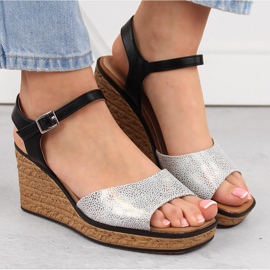 Sandalias cuña mujer plateadas Sergio Leone SK229 plata 5