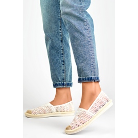 Alpargatas de rejilla blancas, alpargatas de mujer aireadas blanco 2