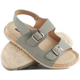 Sandalias de mujer cómodas y ligeras con cierre de velcro. gris 1 Sandalias de mujer cómodas y ligeras con cierre de velcro. gris 1