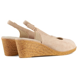 Sandalias cuña beige, sandalias cómodas de tacón 1 Sandalias cuña beige, sandalias cómodas de tacón 1