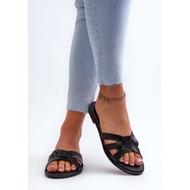 Chanclas Planas para Mujer en Piel Ecológica, Negro Rosalini 6