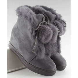 Botas cuña con lata gris nc99 5