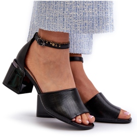 Vinceza Sandalias de Tacón Alto para Mujer Fabricadas en Piel Ecológica, Negro Horissa 8