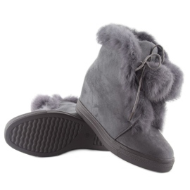 Botas cuña con lata gris nc99 1