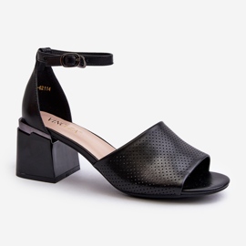Vinceza Sandalias de Tacón Alto para Mujer Fabricadas en Piel Ecológica, Negro Horissa 1