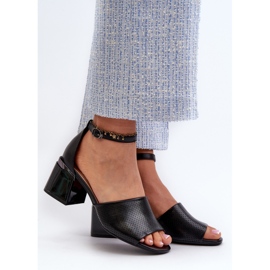 Vinceza Sandalias de Tacón Alto para Mujer Fabricadas en Piel Ecológica, Negro Horissa 2