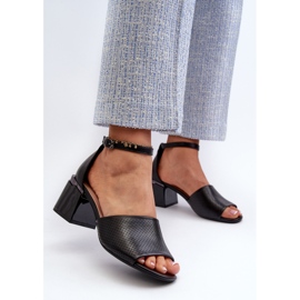 Vinceza Sandalias de Tacón Alto para Mujer Fabricadas en Piel Ecológica, Negro Horissa 3