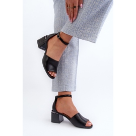 Vinceza Sandalias de Tacón Alto para Mujer Fabricadas en Piel Ecológica, Negro Horissa 5