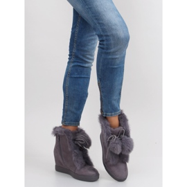 Botas cuña con lata gris nc99 2