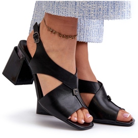 Vinceza Sandalias Mujer Elegantes Tacón Alto, Piel Ecológica, Negro Asellesa 9